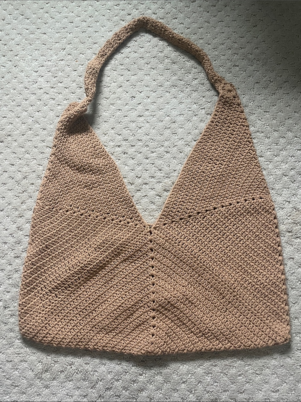 Vici Crocheted Halter Shoulder Bag in Light Brown new without tags